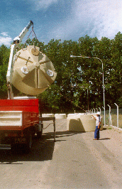 37 - Unloading a tank from the truck